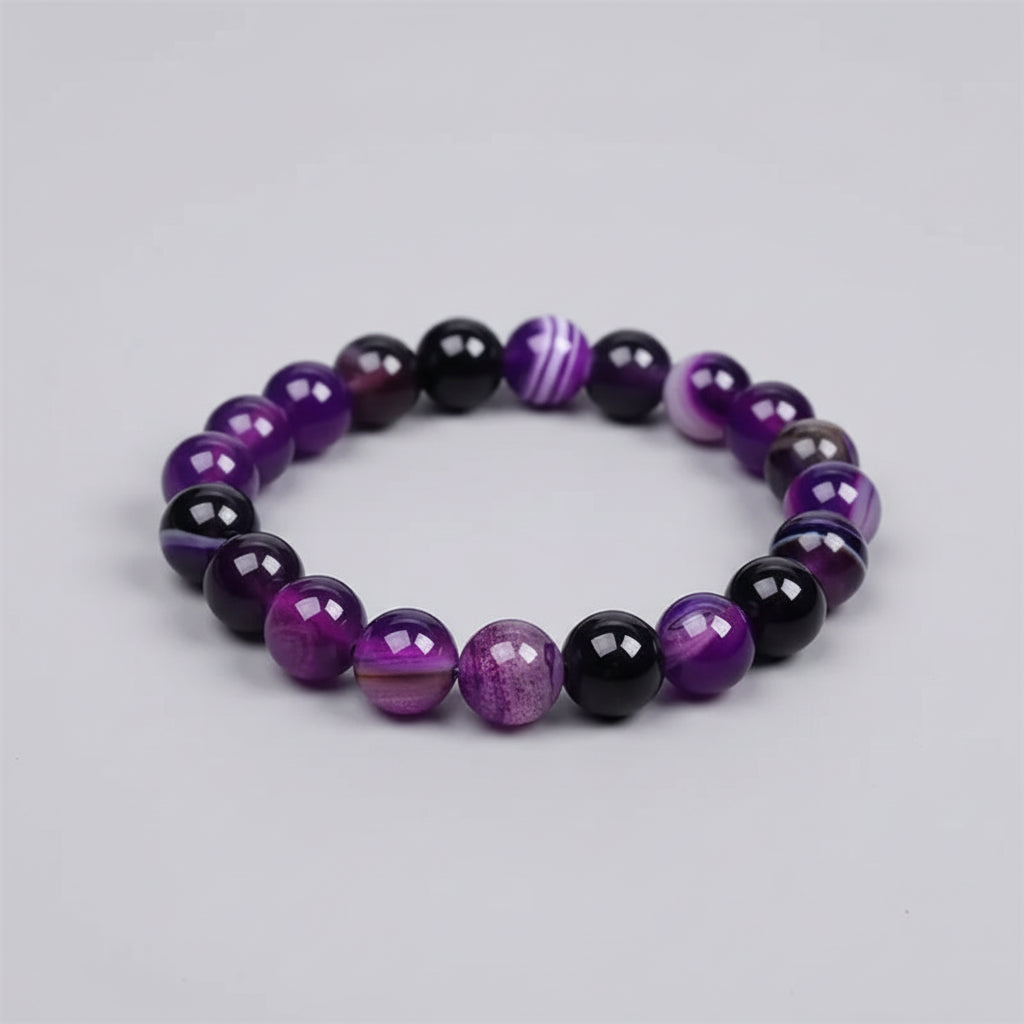 Bracelet améthyste 6mm - perles naturelles violettes