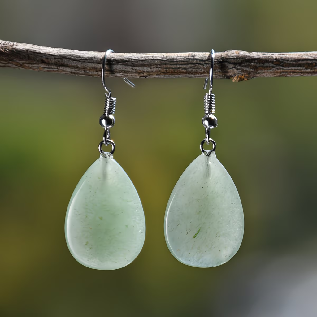 Parure Aventurine - Collier 44cm + Bracelet 18cm + Boucles d'Oreilles