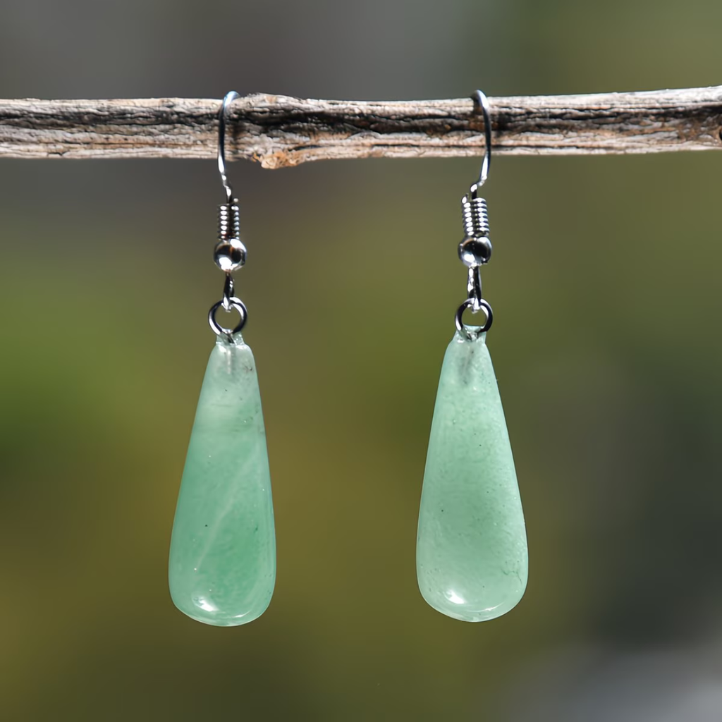 Parure Aventurine - Collier 44cm + Bracelet 18cm + Boucles d'Oreilles