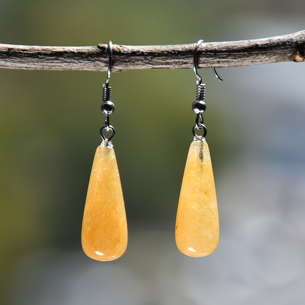 Parure Citrine - Collier 44cm + Bracelet 18cm + Boucles d'Oreilles