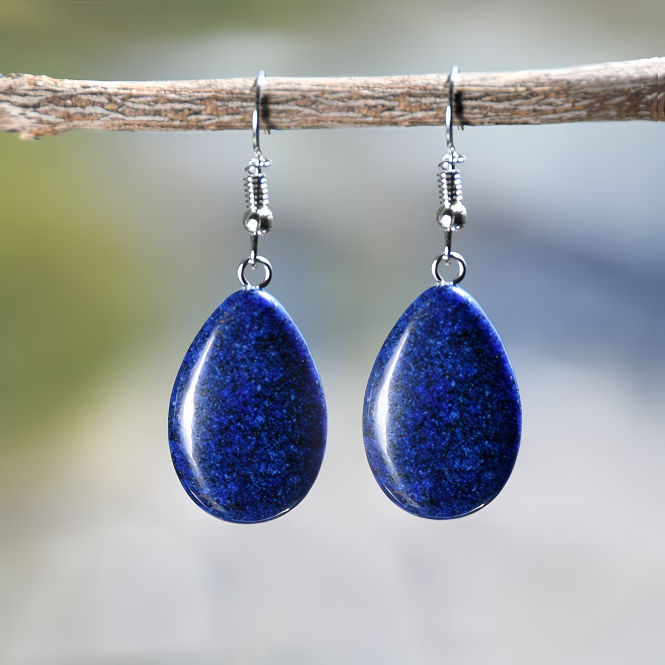 Parure Lapis Lazuli - Collier 44cm + Bracelet 18cm + Boucles d'Oreilles