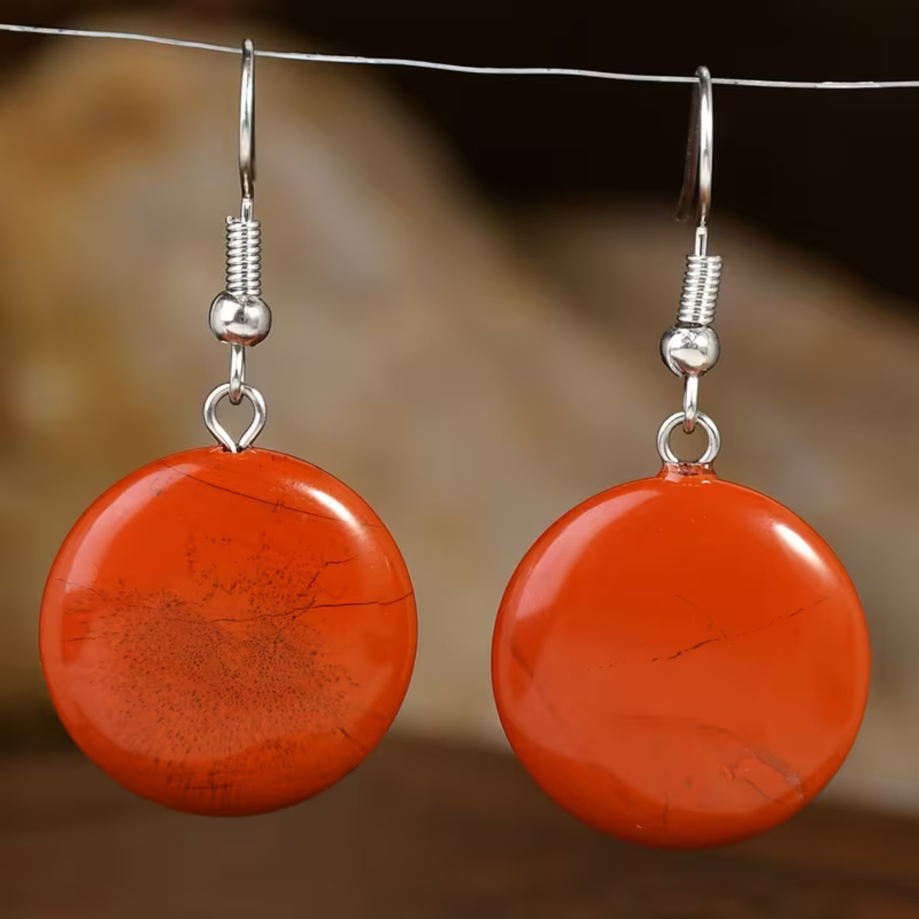 Parure Jaspe Rouge Naturel - Collier & Bracelet en Pierres Naturelles