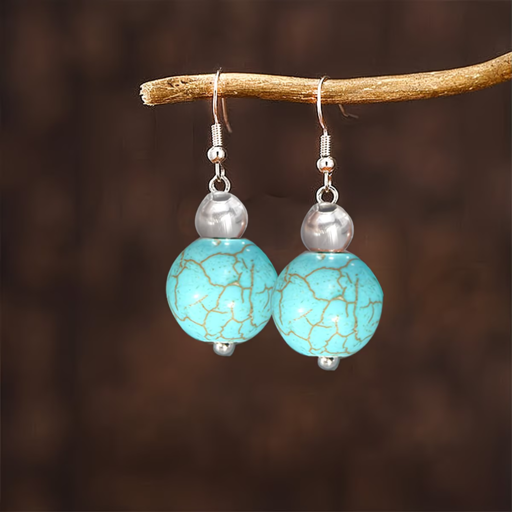 Parure Turquoise - Collier 44cm + Bracelet 18cm + Boucles d'Oreilles