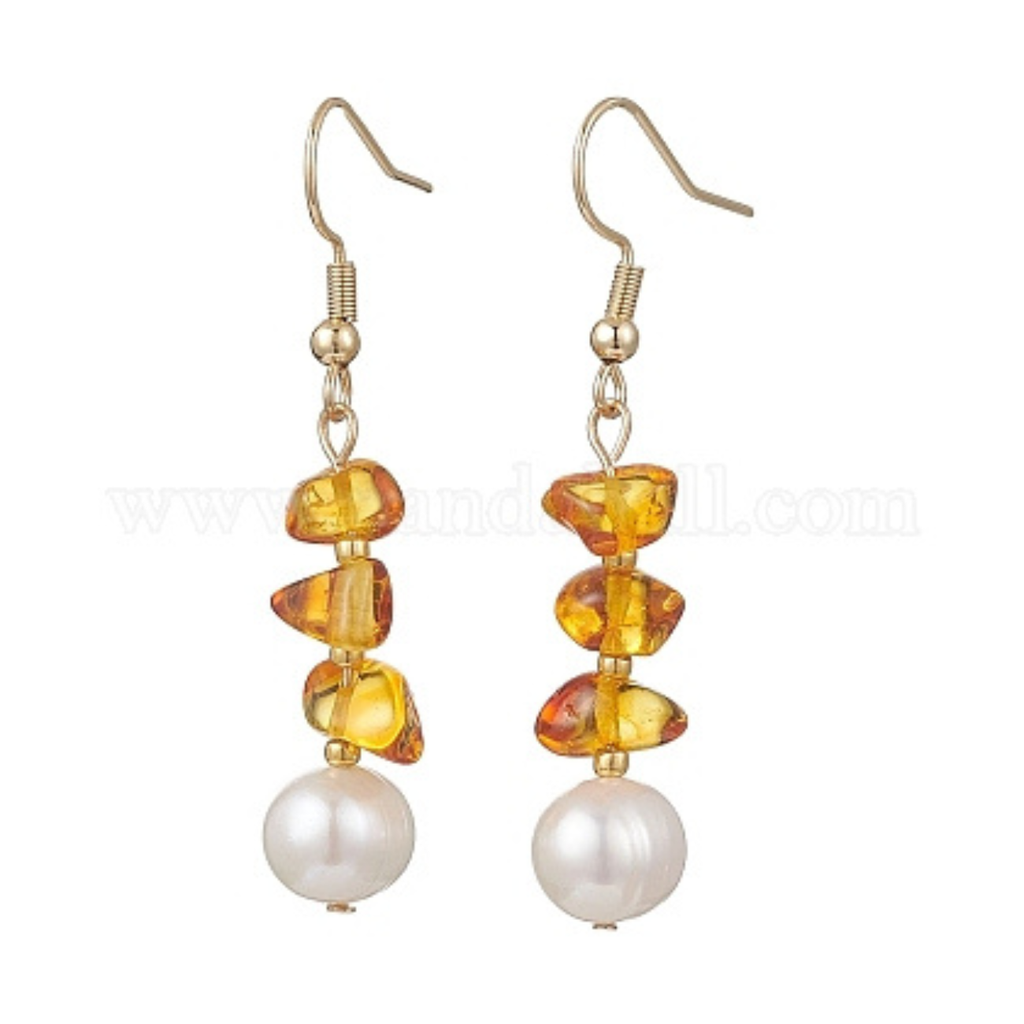 Boucles d'oreilles Longues en Ambre Baltique Véritable
