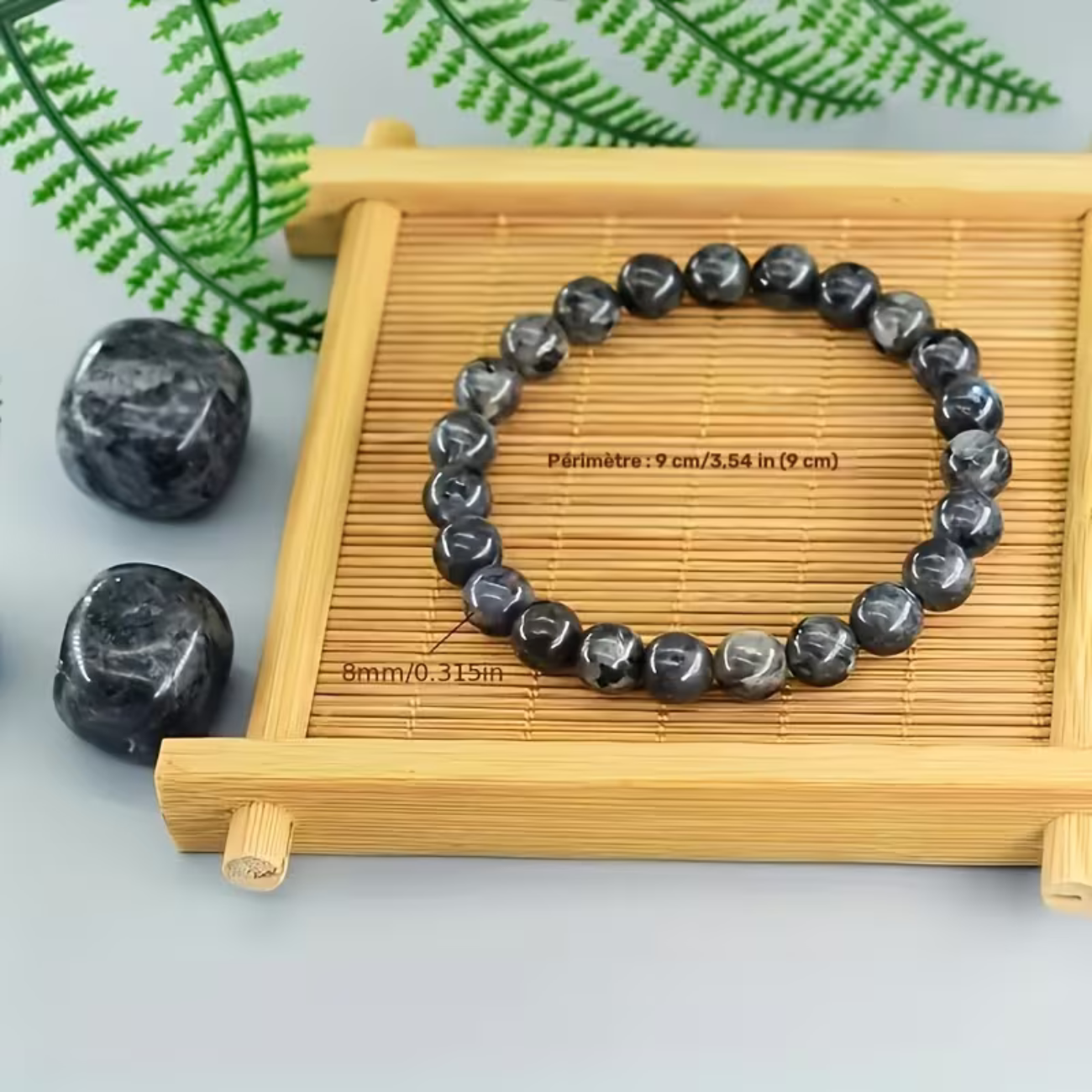 Parure Labradorite - Collier 44cm + Bracelet 18cm + Boucles d'Oreilles