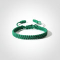 Bracelet brésilien tissage shamballa Vert
