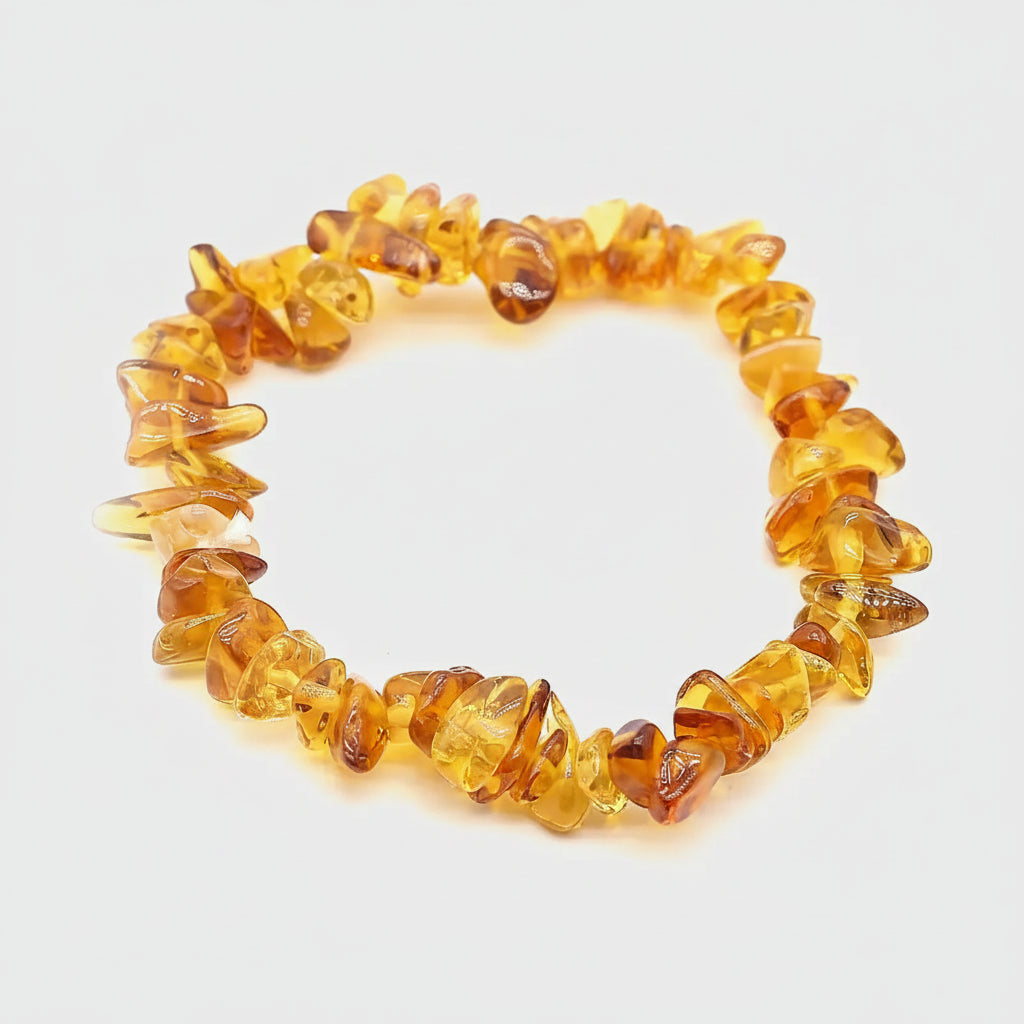 Bracelet ambre baltique baroque - chips d'ambre naturel