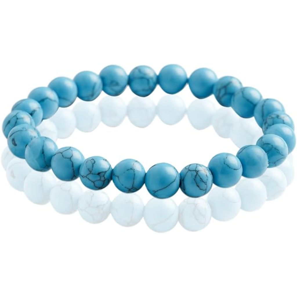 Parure Turquoise - Collier 44cm + Bracelet 18cm + Boucles d'Oreilles