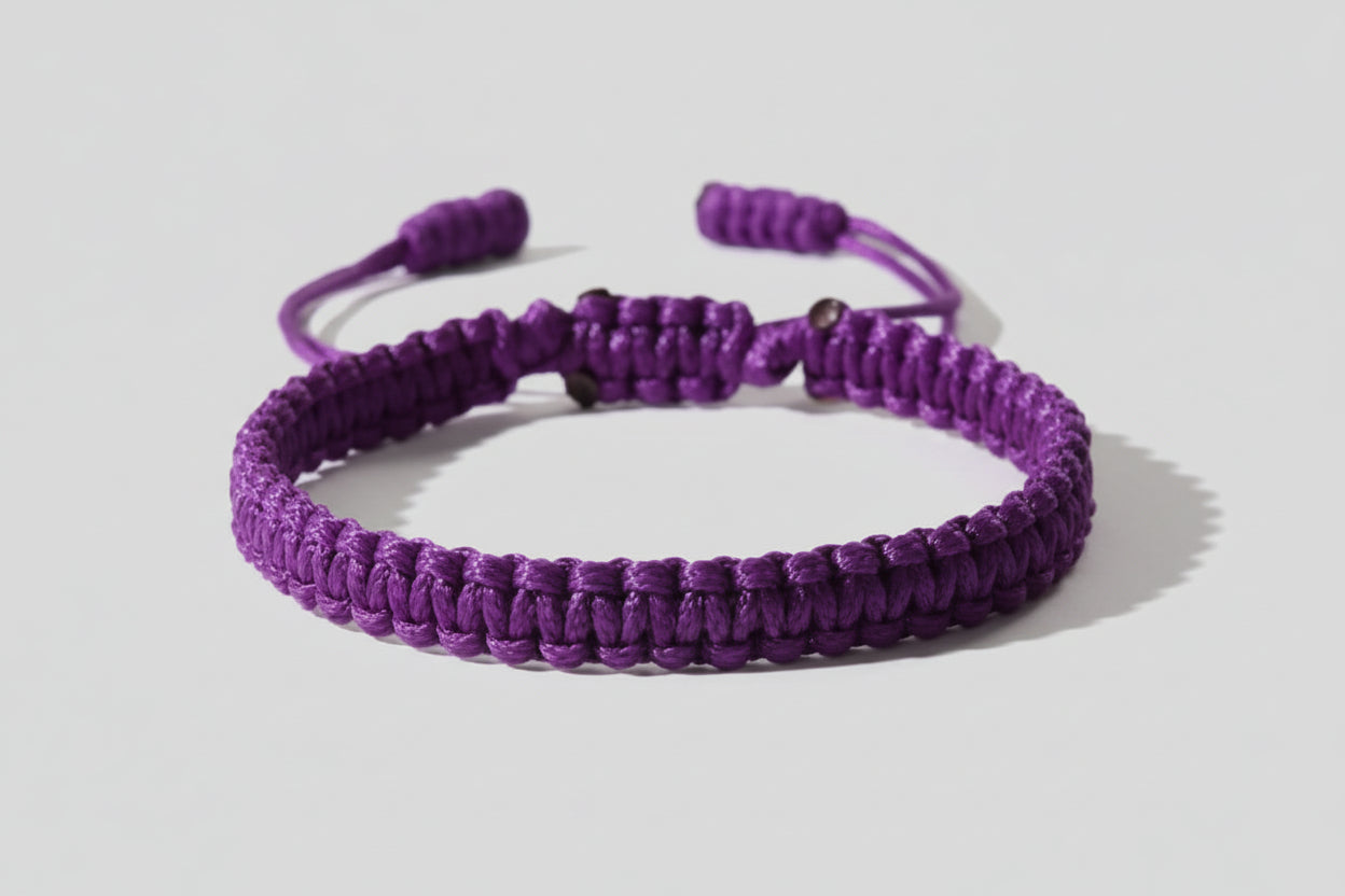 Bracelet brésilien  tissage shamballa Violet