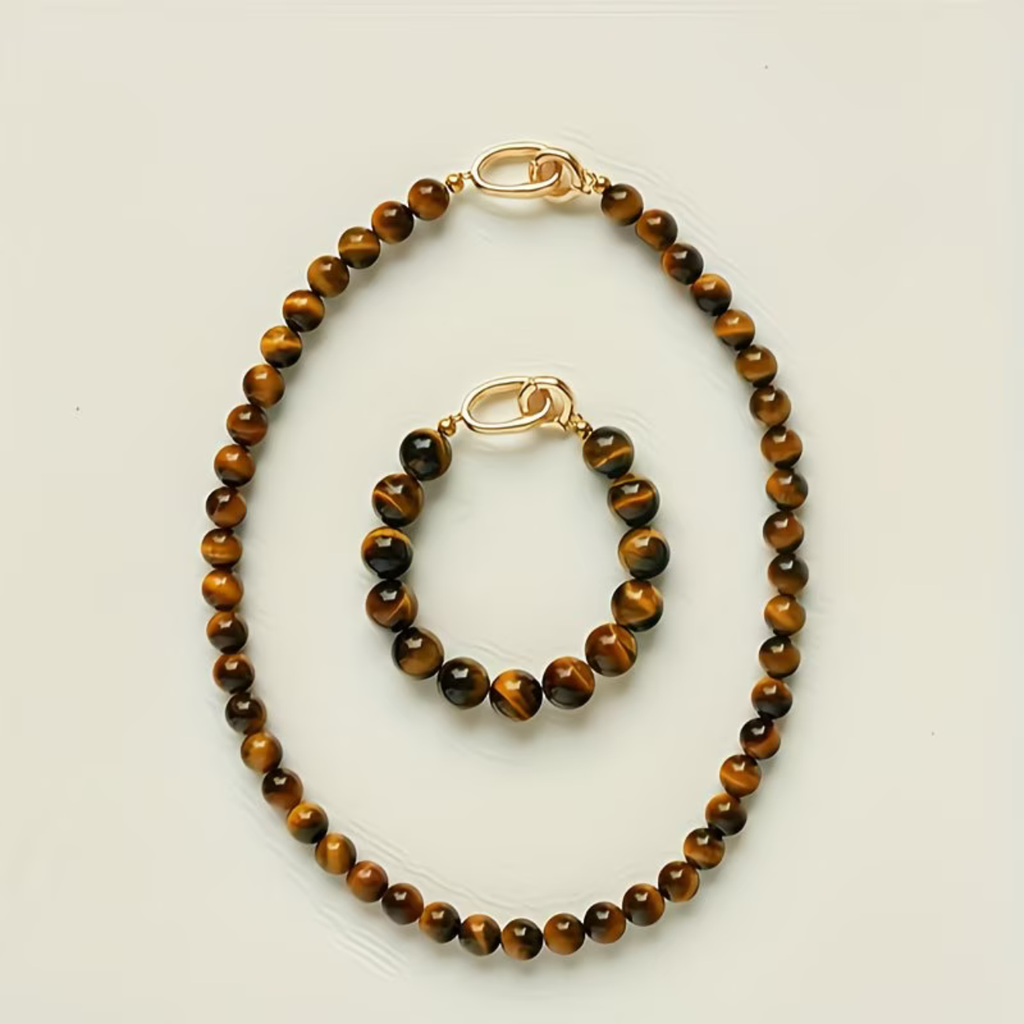Colleir_et_bracelet_oeil_de_tigre  marron