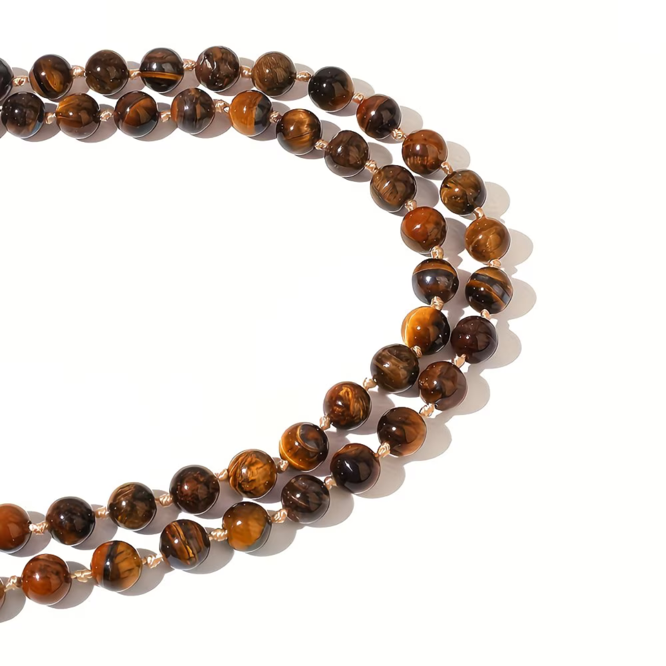 Parure Oeil de Tigre - Collier 44 cm + Bracelet 18 cm + Boucles d'Oreilles