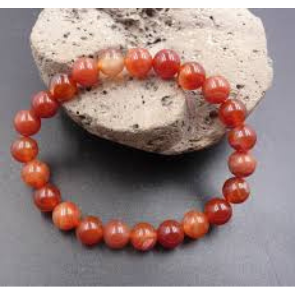 Bracelet en Cornaline Naturelle 6mm - Unisexe