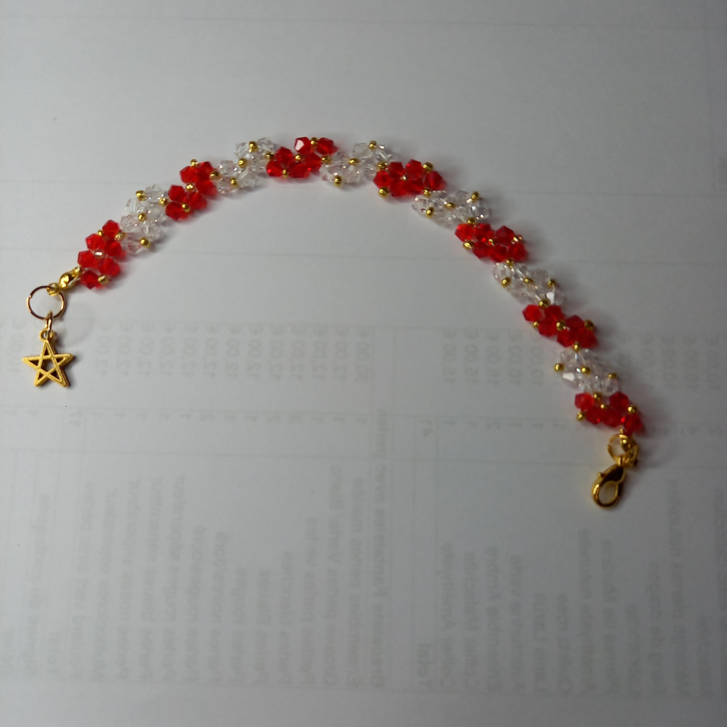 Bracelet en pierre facettée bicolore - Femme 18 cm