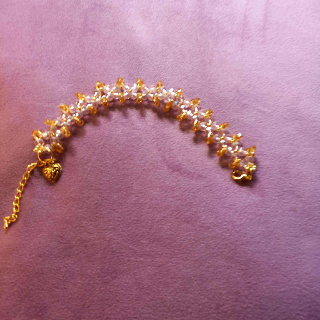 Bracelet en pierre facettée bicolore - Femme 18 cm