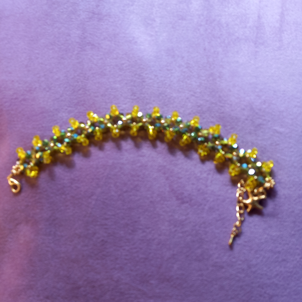 Bracelet en pierre facettée bicolore - Femme 18 cm