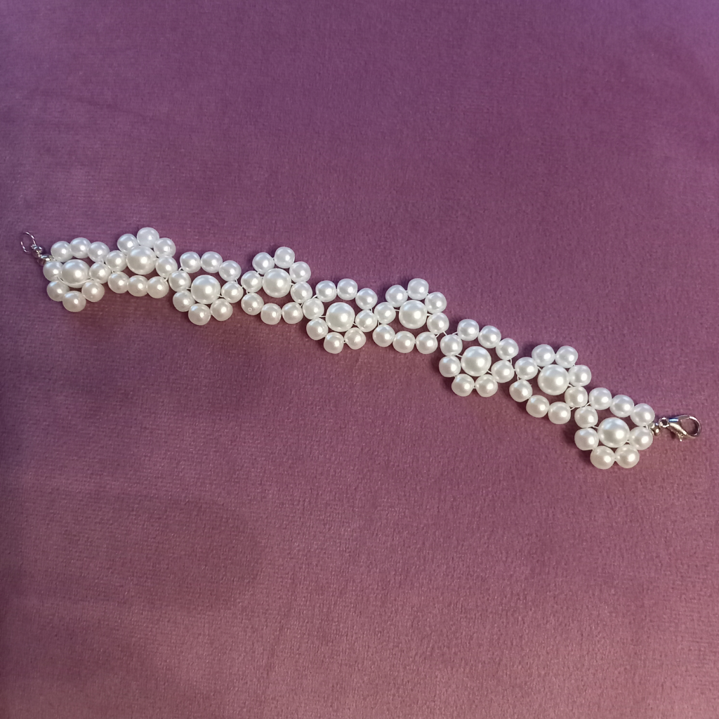 Bracelet en pierre facettée bicolore - Femme 18 cm