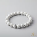 Bracelet howlite blanche 6mm - perles naturelles blanches