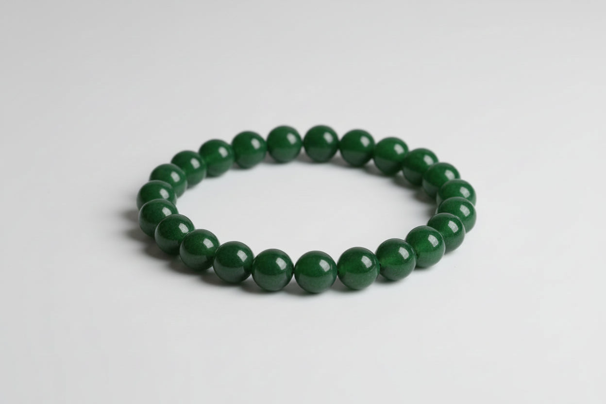 Bracelet jade 6mm - perles naturelles vertes