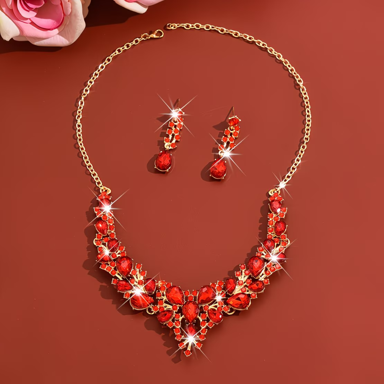 Parure Cristal - Collier et Boucles d'Oreilles
