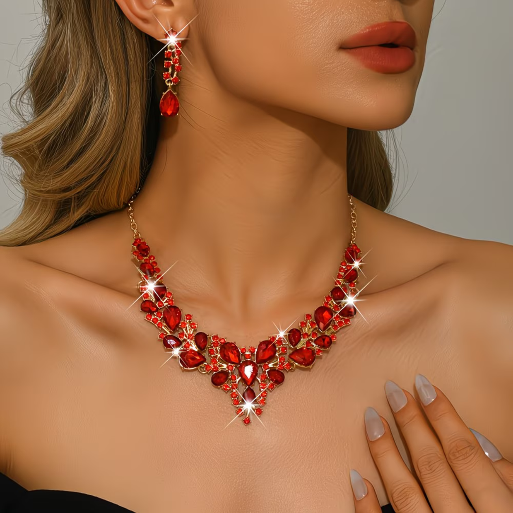 Parure Cristal - Collier et Boucles d'Oreilles