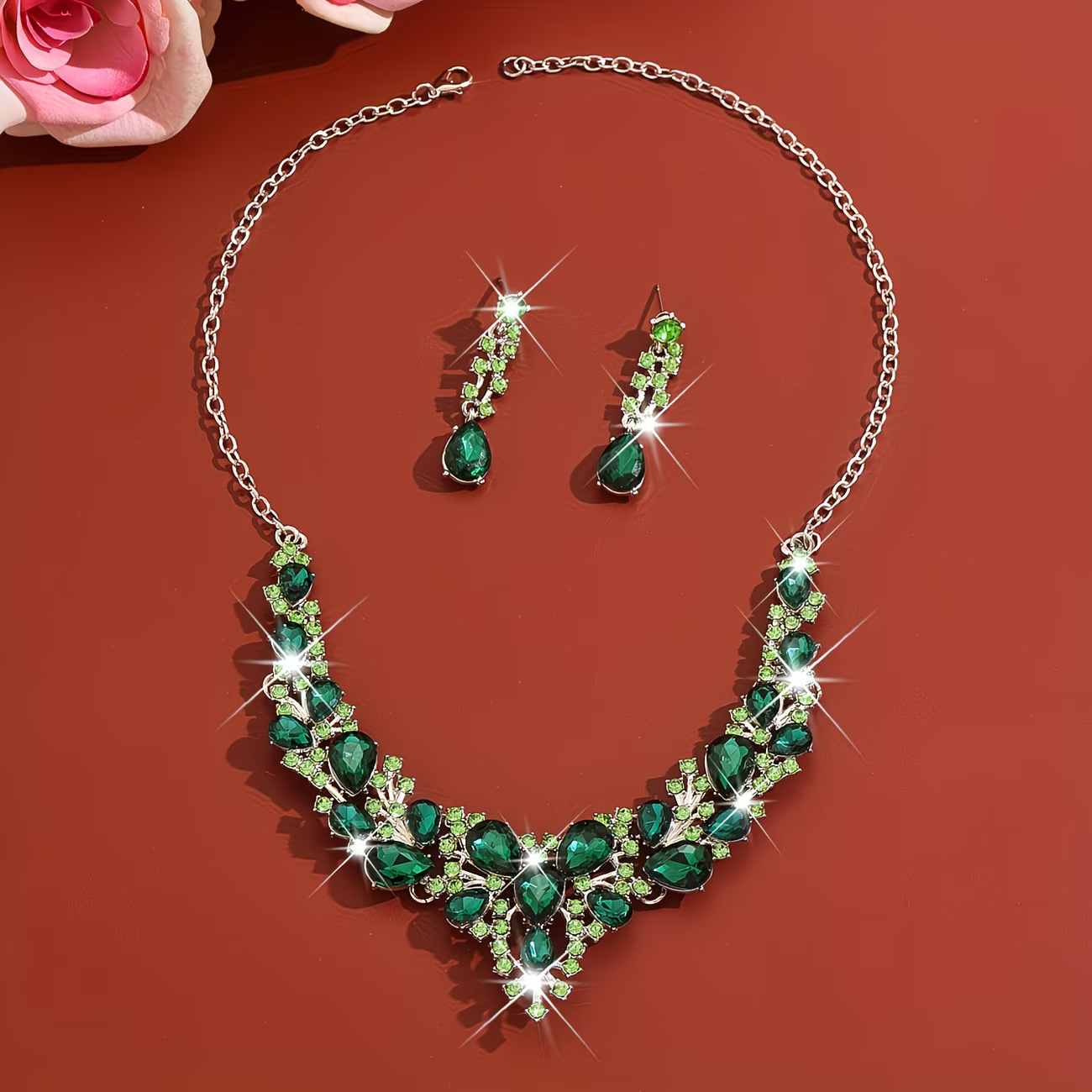 Parure Cristal - Collier et Boucles d'Oreilles