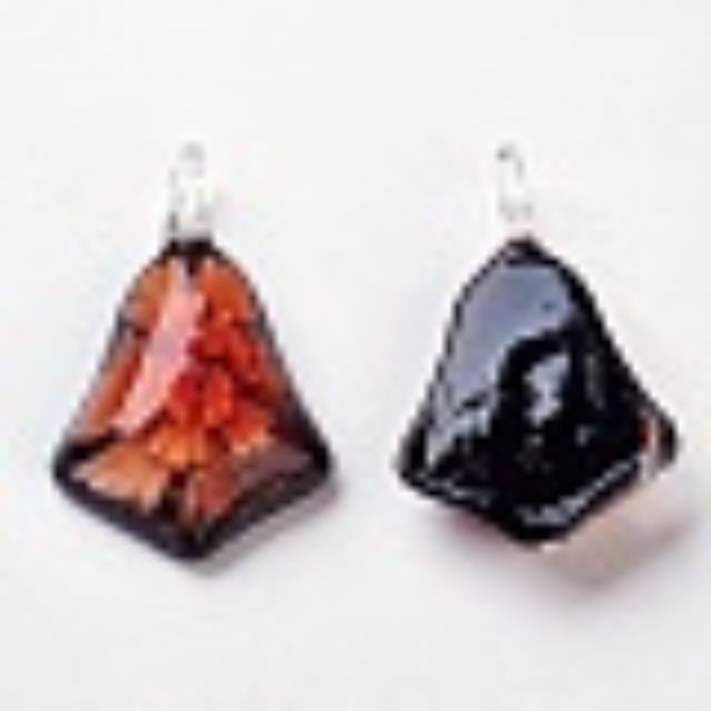 Pendentifs en Verre Sable d'Or de Murano – Fleur Intérieure Couleur Mixte