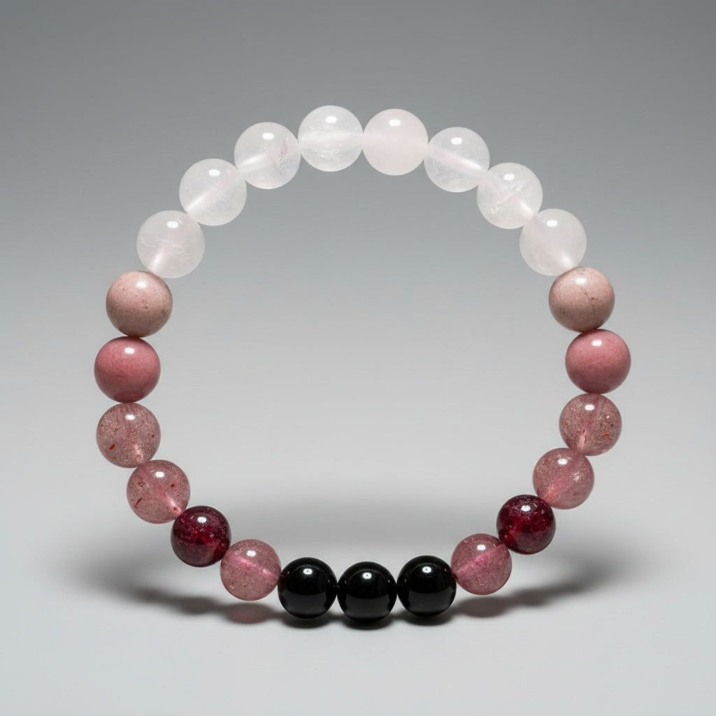 Bracelet en Quartz Rose Naturel 6mm - Unisexe