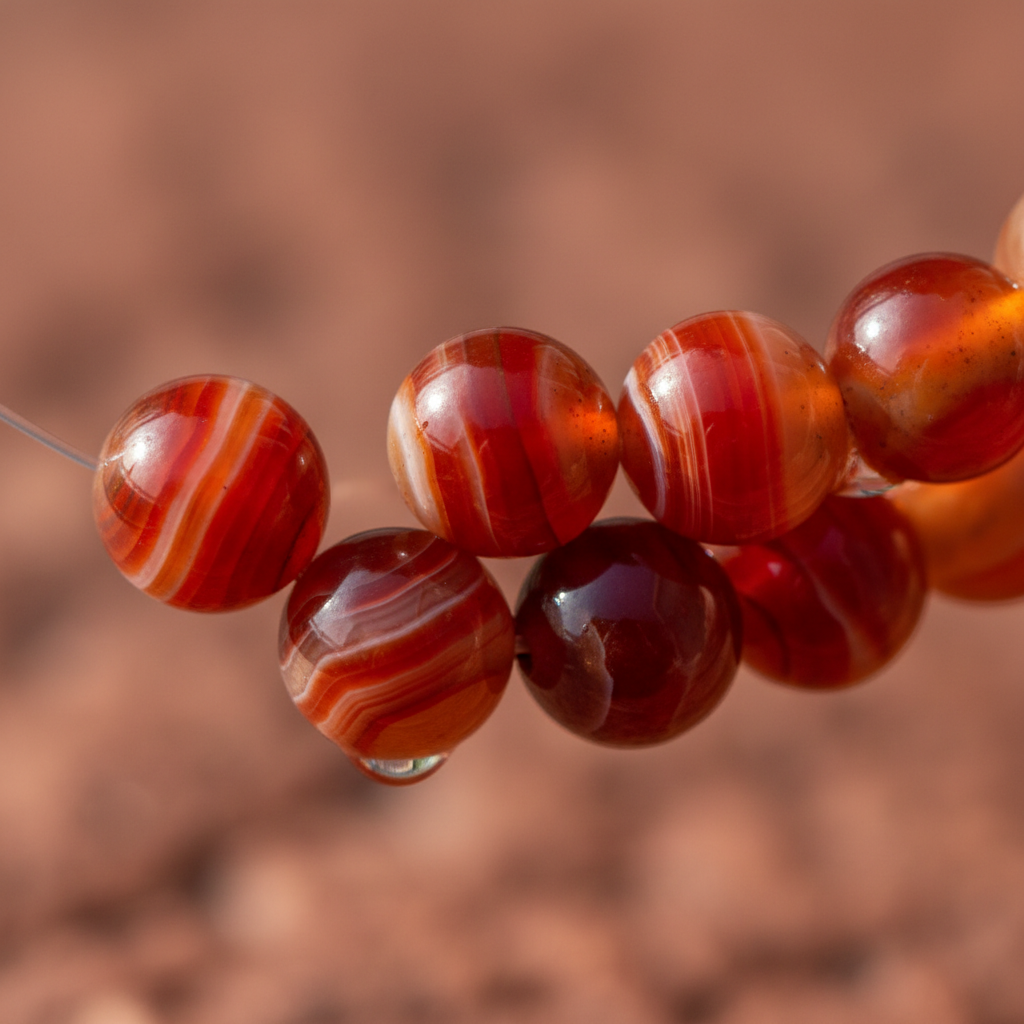 Agate Rouge - détail perles