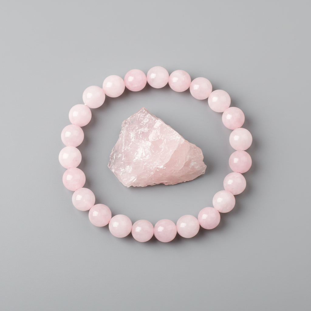 Bracelet Agate rose 6mm - perles naturelles Rose