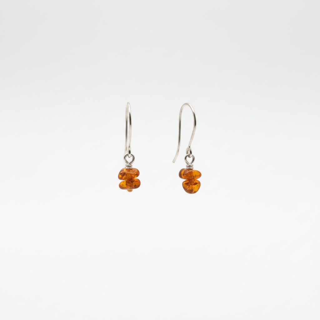 Boucles d'oreilles simples Ambre Baltique