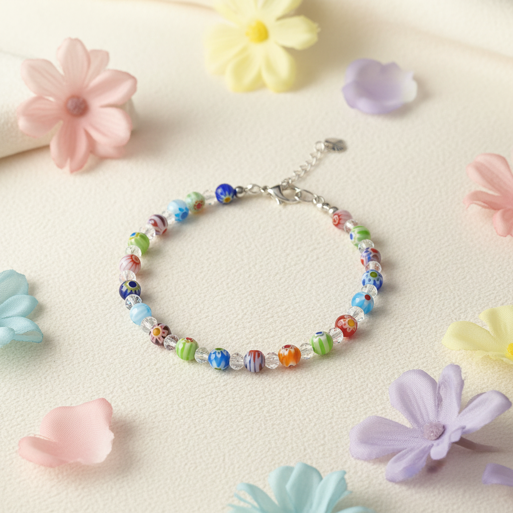 bracelet-millefiori-argent_rondes 8mm