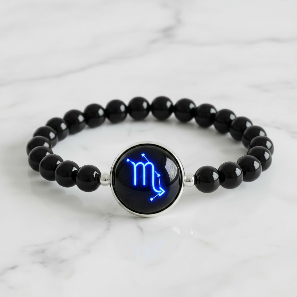 Bracelet Obsidienne Scorpion élastique