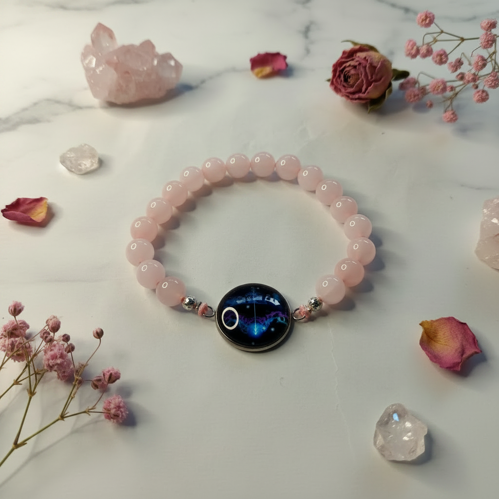 Bracelet Quartz Rose Taureau élastique