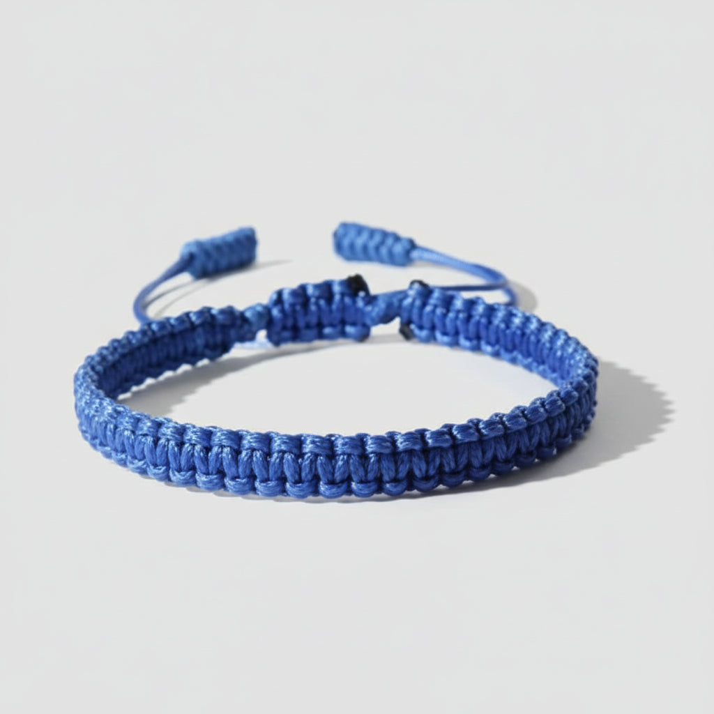 Bracelet brésilien tissage shamballa Bleu