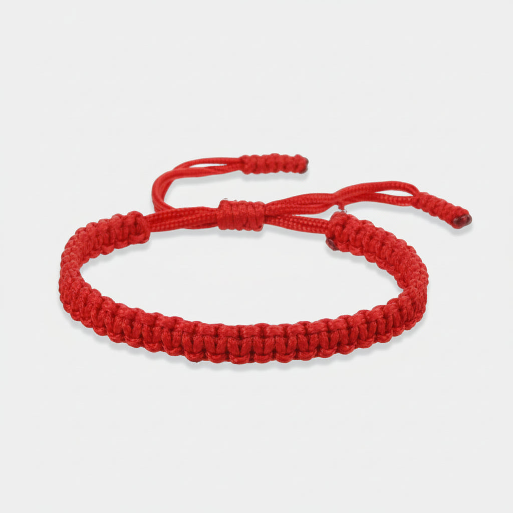 Bracelet brésilien tissage shamballa Rouge