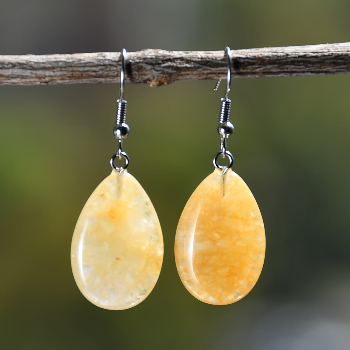 Parure Citrine - Collier 44cm + Bracelet sur mesure + Boucles d'Oreilles