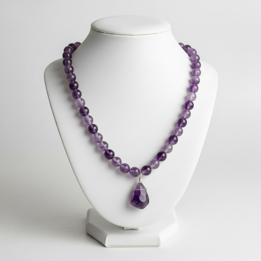 Collier Améthyste perles rondes