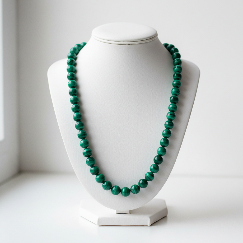 Collier Malachite perles rondes
