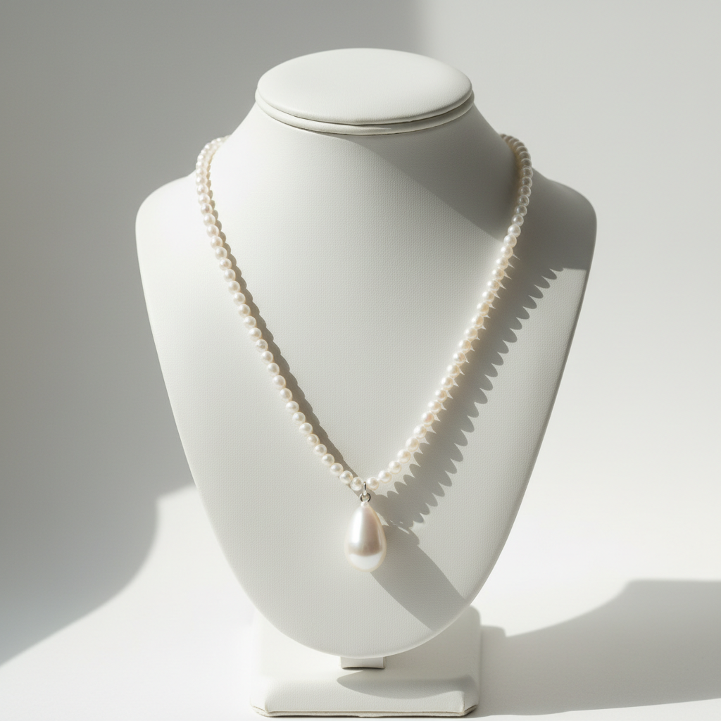 Collier mariée sur présentoir