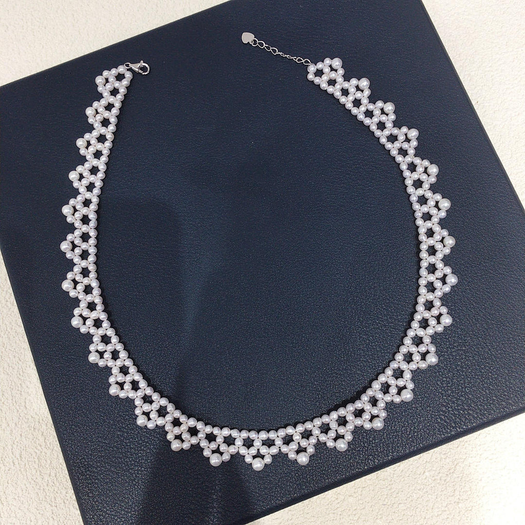 Parure mariée éternelle - collier perles blanches 48cm