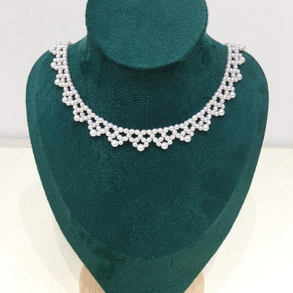 Parure mariée éternelle - collier perles blanches vue alternative