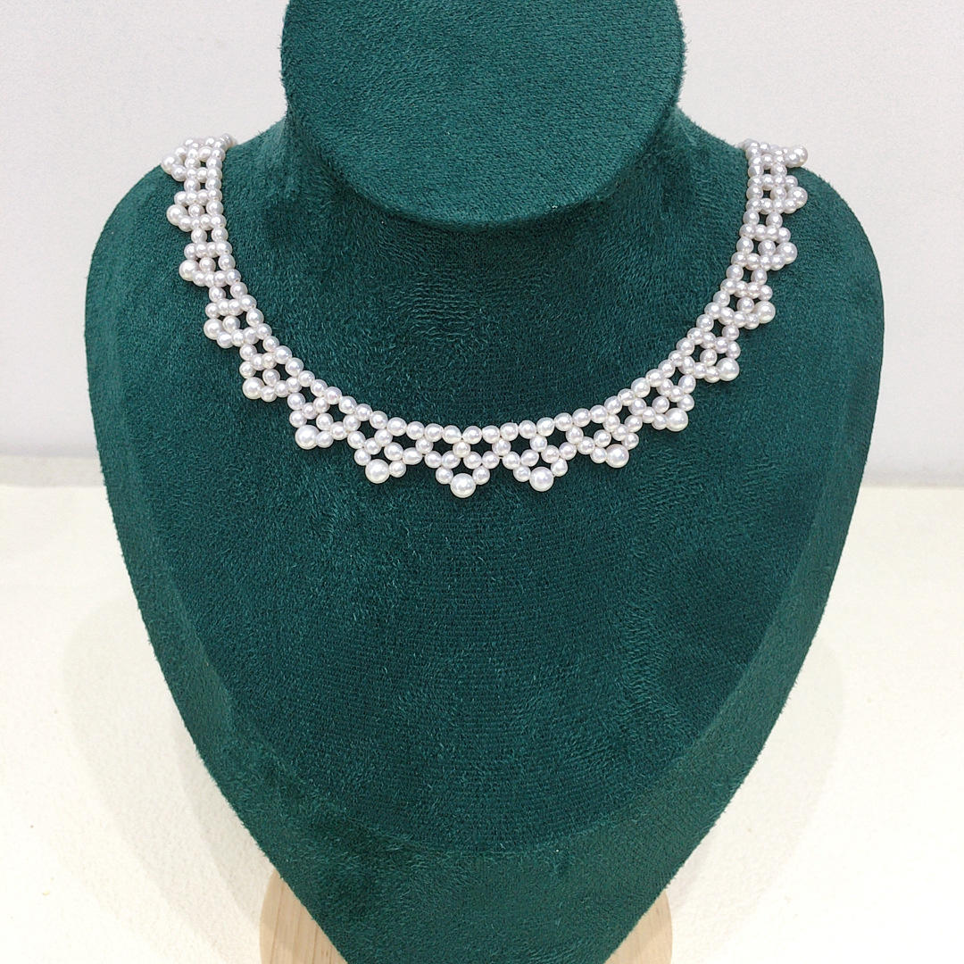 Parure mariée éternelle - collier perles blanches vue alternative