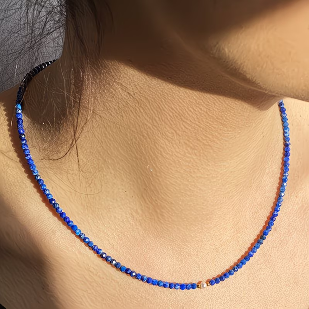 Collier Lapis Lazuli 6mm et 4 mm - Pierre Naturelle 48cm