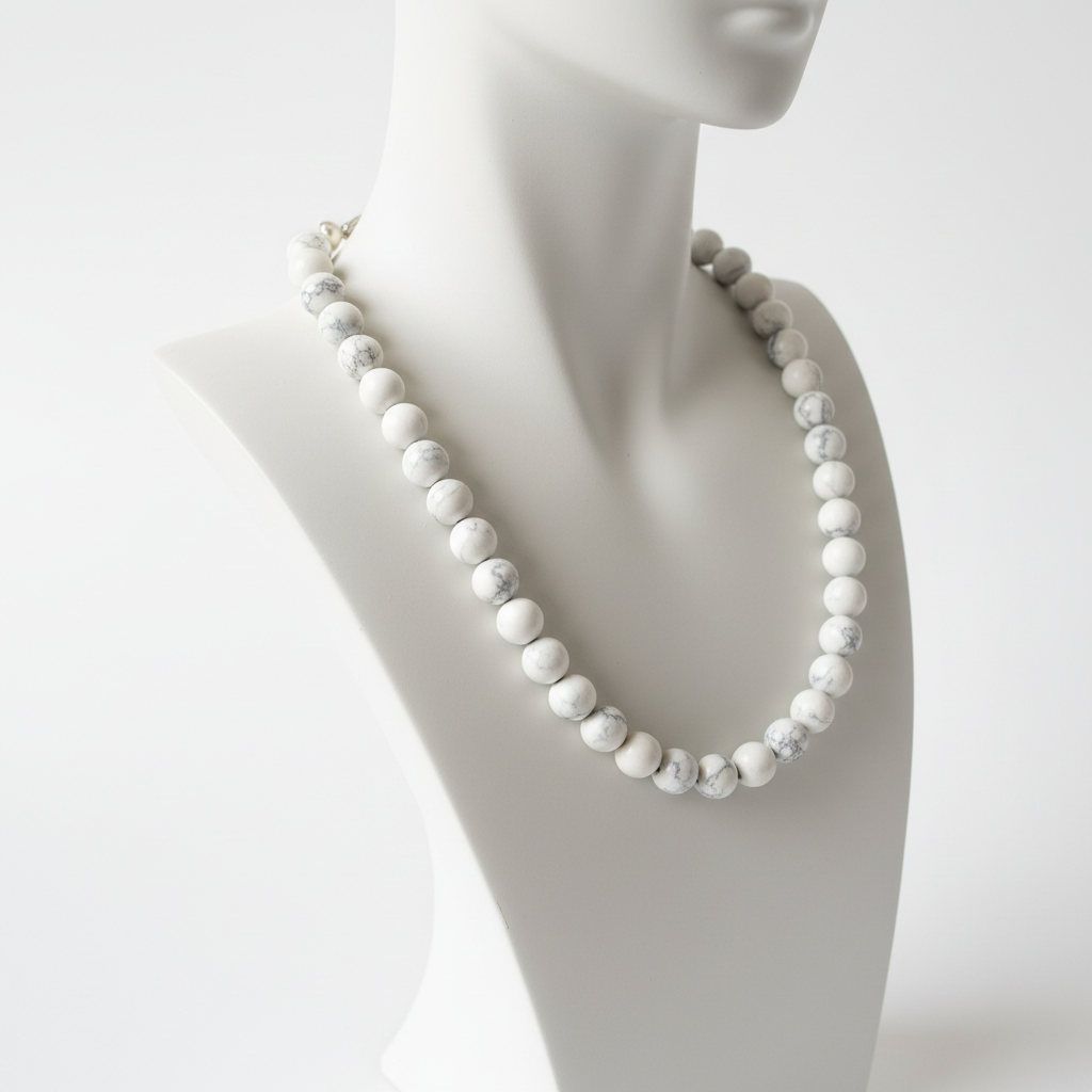 Howlite Blanche sur présentoir