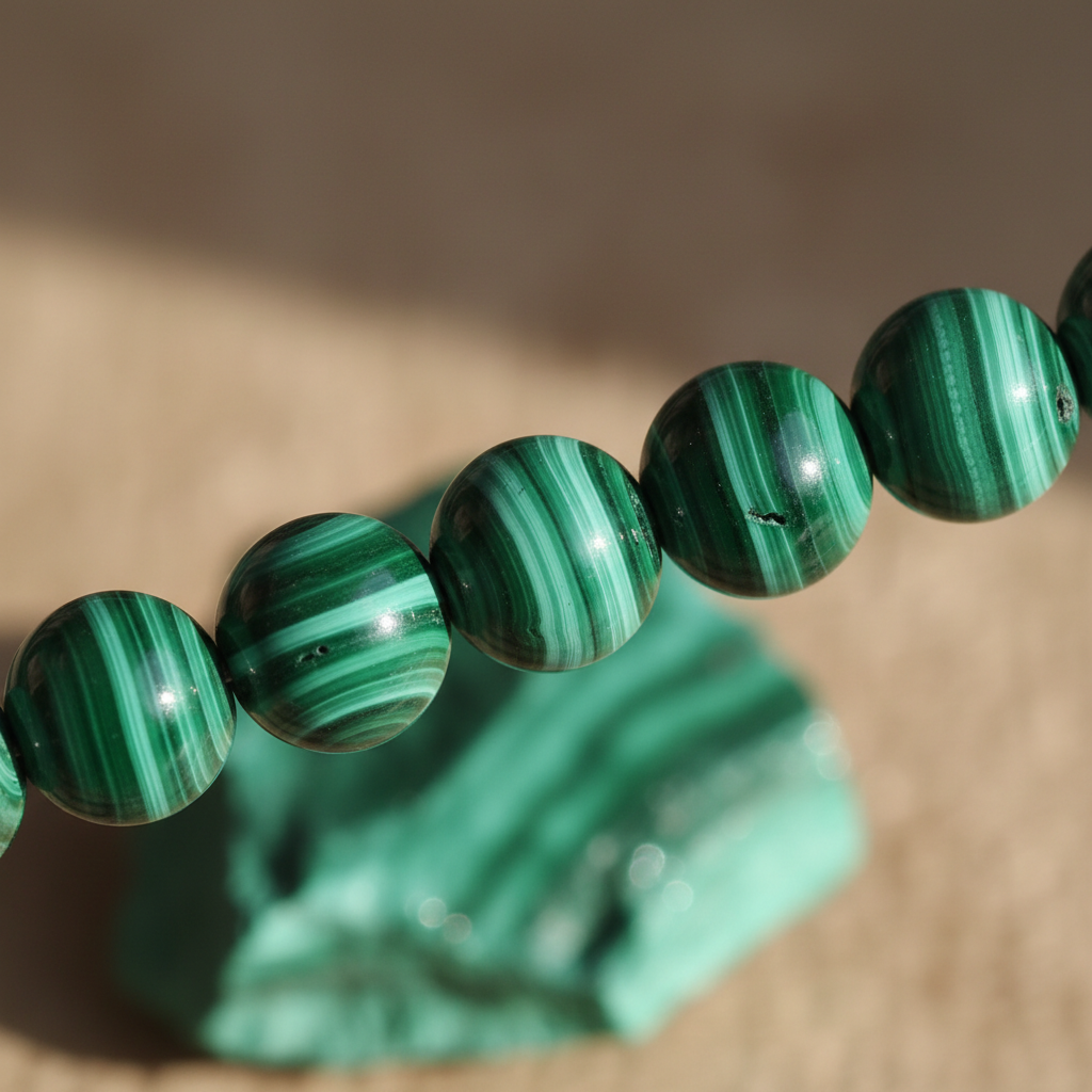 Malachite - détail perles