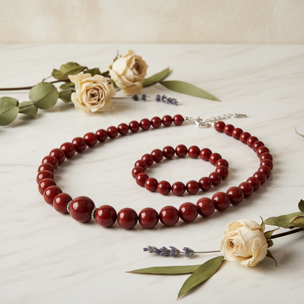 Parure Agate Rouge