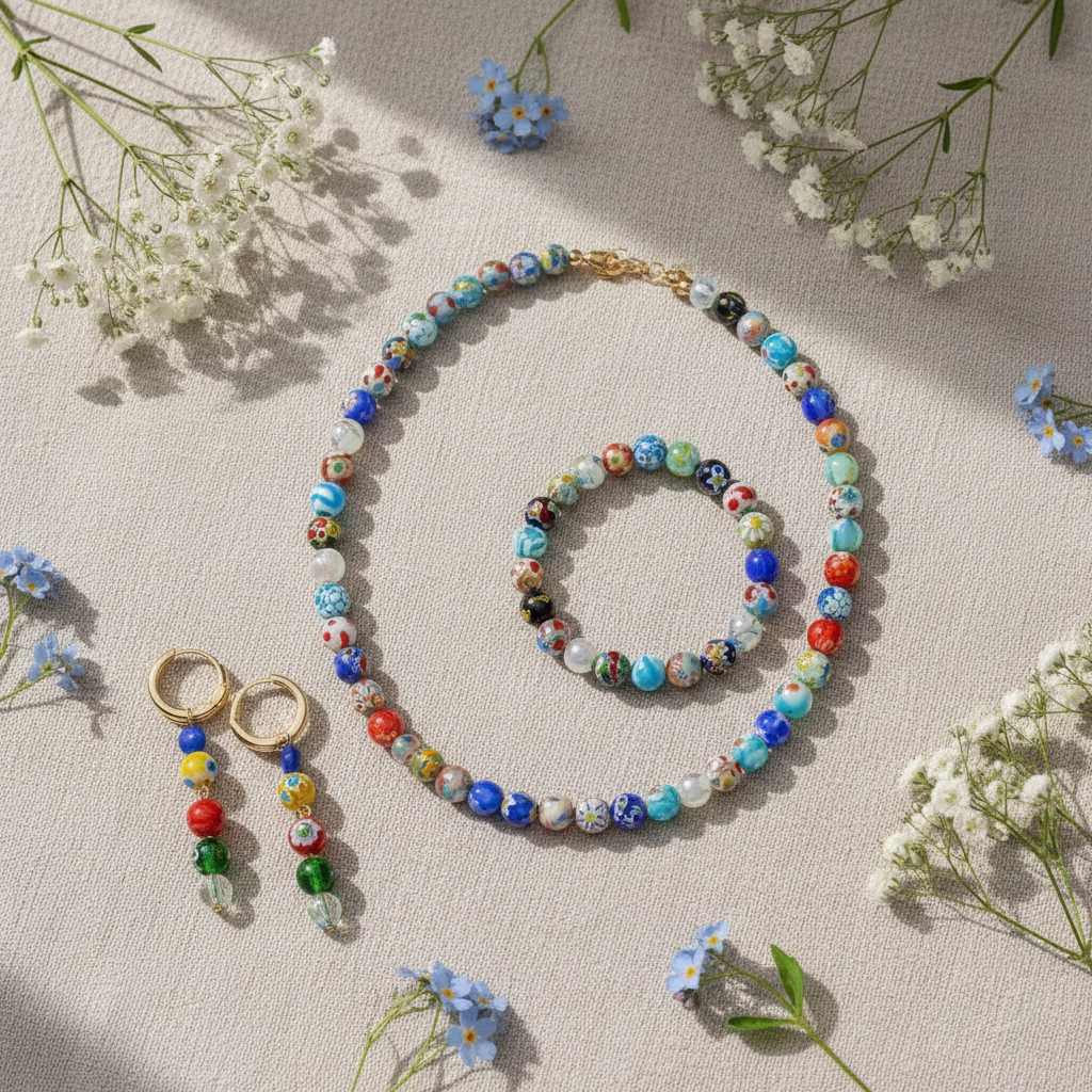 Parure Murano perles rondes_6mm