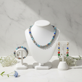 Parure Murano 6mm Millefiori sur présentoirs