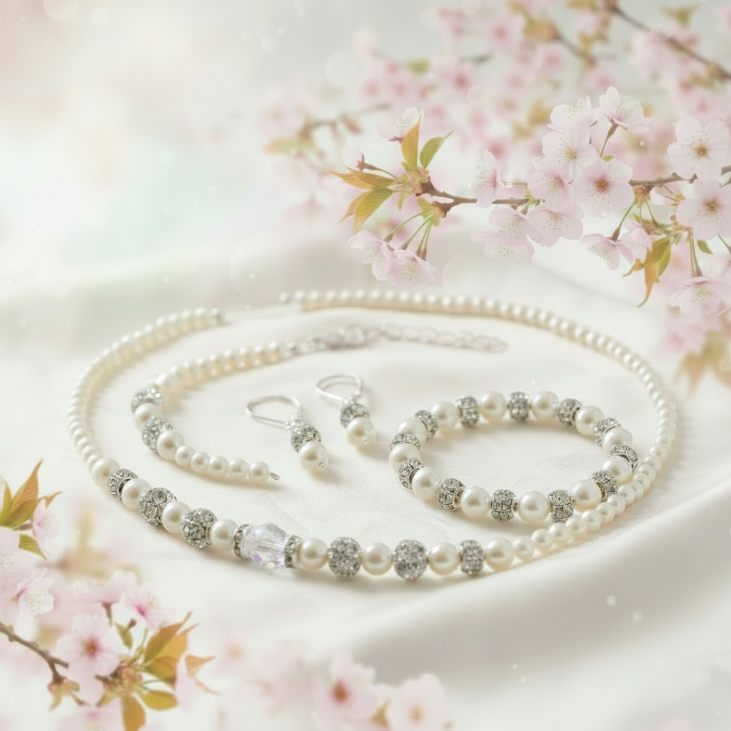 parure perles d'eau douce-cristal-