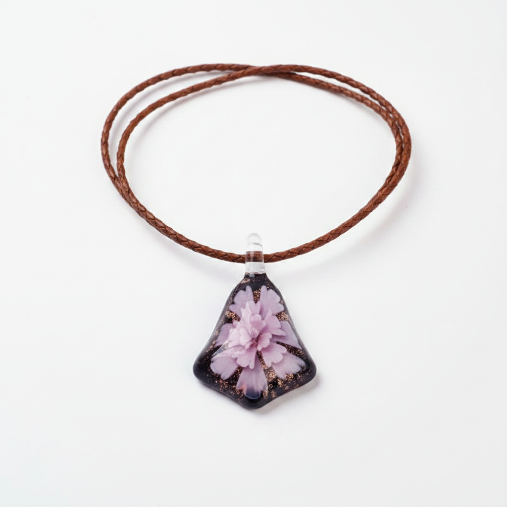 Pendentif Murano rose